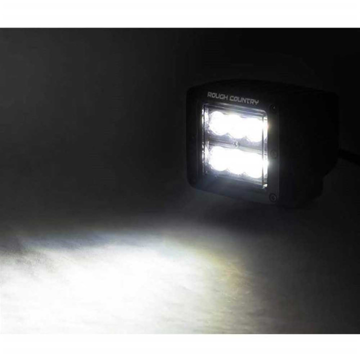 Kit de Integrare Proiectoare LED Omologate Pentru Capotă, Rough Country Lower windshield LED 2" kit Flood Beam Black Series, Toy
