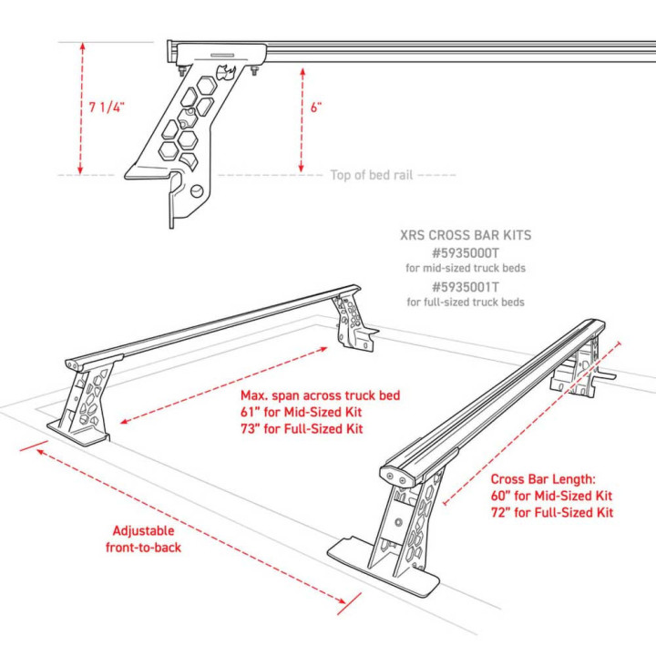 Cross Bars for Bed, Go Rhino XRS - EDK.ro