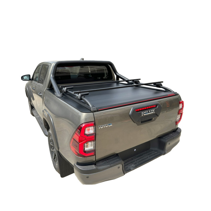 Electronically Assisted Roll Top Tonneau Bed Cover, Tessera 4x4 Roll+, Toyota Hilux with OEM Rollbar Double Cab 2016 - 2026 - ED