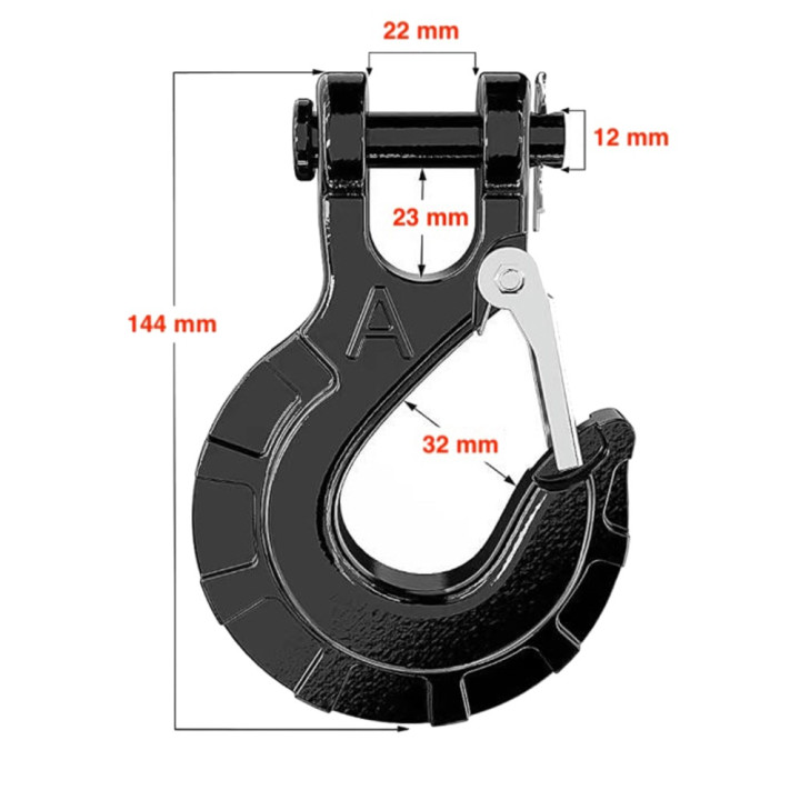 Forged Winch Clevis Hook Black, OFD 3/4 Inch - EDK.ro