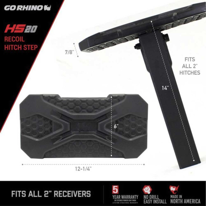 Access Step Hitch Mounted, Go Rhino HS-20 - EDK.ro