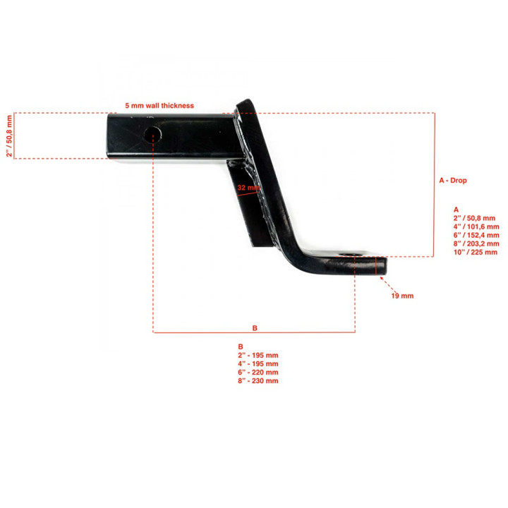 Suport pentru Remorcă Oțel, OFD Lift 10 Inch - EDK.ro