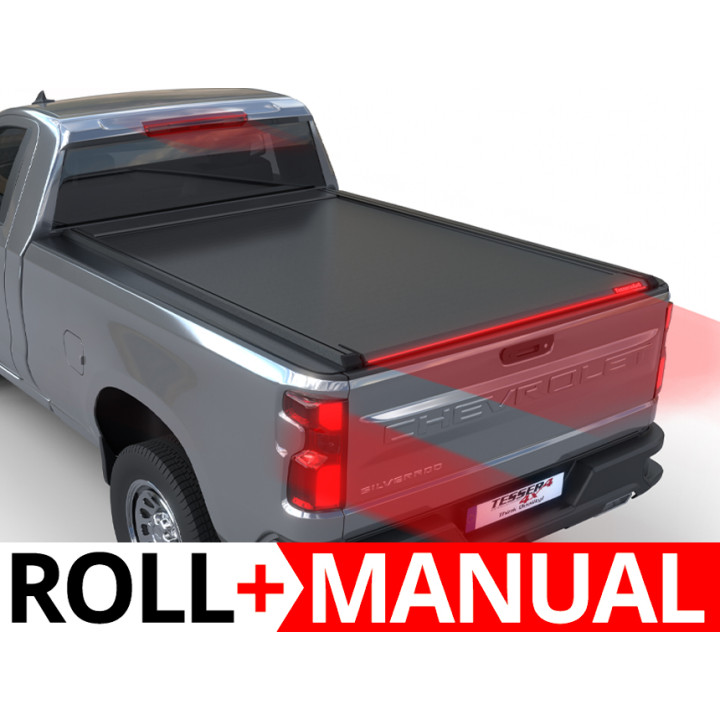 Manual Roll Top Tonneau Bed Cover, Tessera 4x4 Roll+, Chevrolet Silverado 1500 Bed Length 8.0 Feet 2019 - Present - EDK.ro