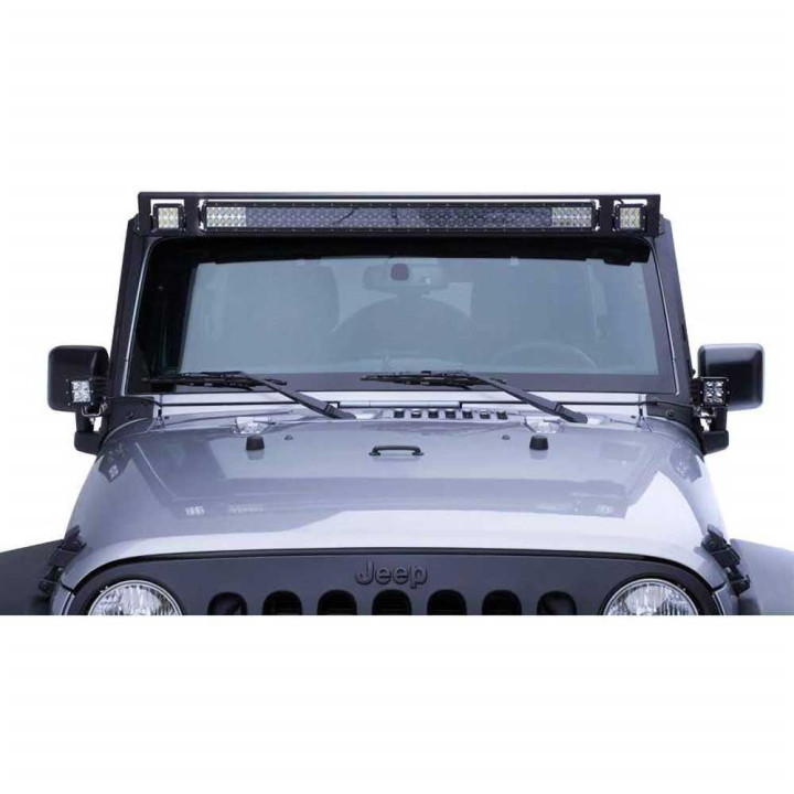 EC Approved LED Projector Integration Kit, Go Rhino Front plate for two Cube LED 3x3" and 20" light bar for rack SRM100 - EDK.ro