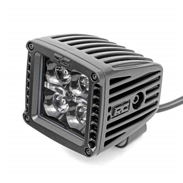 LED Lights 2 Inch Square Amber DRL Spot, Rough Country Black Series - EDK.ro