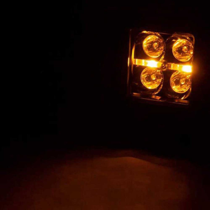 LED Lights 2 Inch Square Amber DRL Spot, Rough Country Black Series - EDK.ro