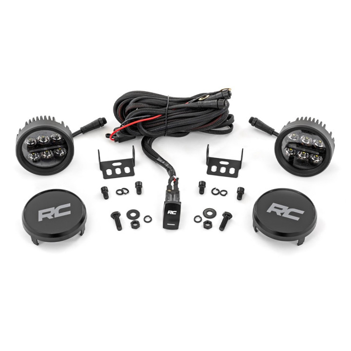 LED Lights 3.5 Inch Round Amber DRL, Rough Country Black Series - EDK.ro