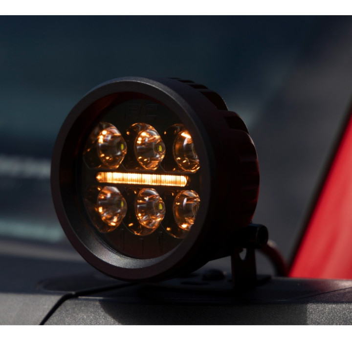 LED Lights 3.5 Inch Round Amber DRL, Rough Country Black Series - EDK.ro