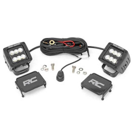 Square Cree LED Lights 2 Inch Spot Beam, Rough Country Black Series - EDK.ro