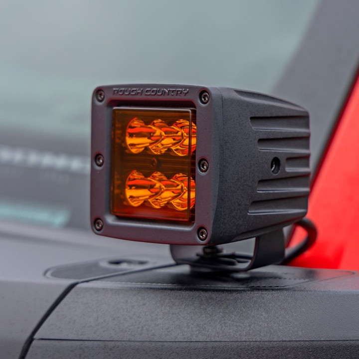 LED Lights 2 Inch Square Amber, Rough Country - EDK.ro