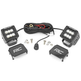 Lumini LED Pătrate de 2 Inch cu Foc Puternic, Rough Country Negru Series - EDK.ro