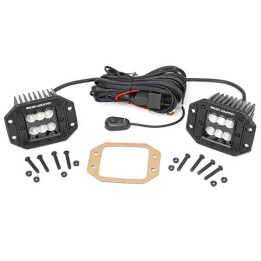 LED Lights 2 Inch Square Flush Mount Flood, Rough Country Black Series - EDK.ro