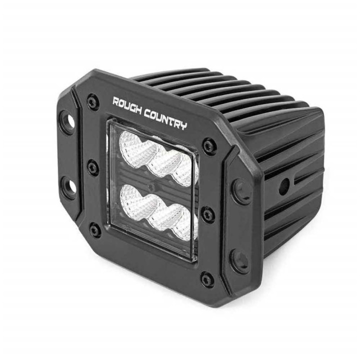 Lumini LED Pătrate de 2 Inch cu Montare Încastrată cu Inundații Seria, Rough Country Negru Series - EDK.ro