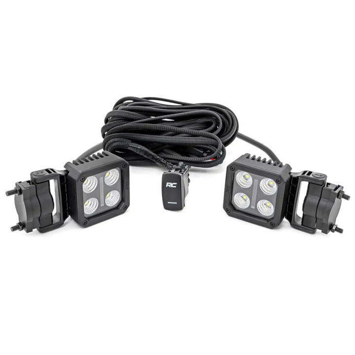 Lumini LED Pătrate de 2 Inch, Rough Country Negru Series - EDK.ro