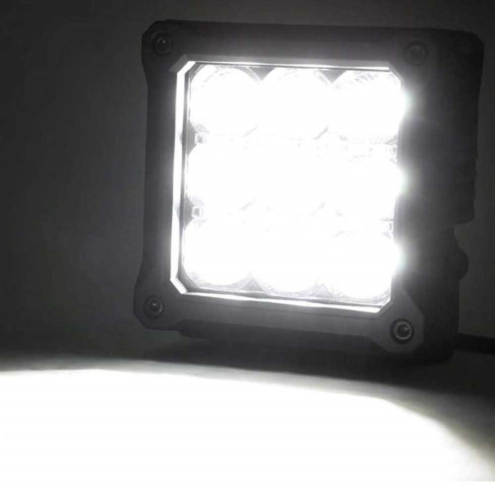LED Lights 4 Inch Square White DRL, Rough Country Chrome Series - EDK.ro