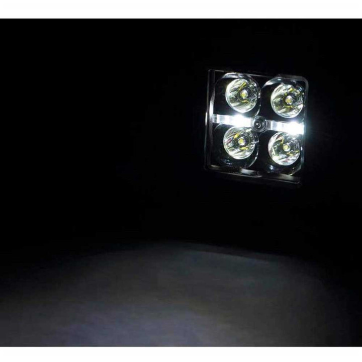 LED Lights 2 Inch Square White DRL Spot, Rough Country Black Series - EDK.ro