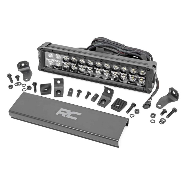LED Light Bar 12 Inch Dual Row White DRL Spot/flood, Rough Country Black Series - EDK.ro