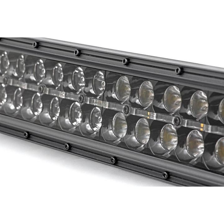 Bară LED 12 Inch cu Două Rânduri de Lumini DRL Albe Spot/flood, Rough Country Negru Series - EDK.ro
