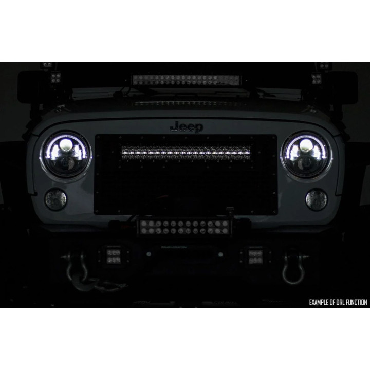Bară LED 12 Inch cu Două Rânduri de Lumini DRL Albe Spot/flood, Rough Country Negru Series - EDK.ro