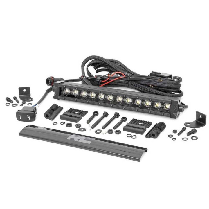 Bară LED 12 Inch cu un Singur Rând de Faruri DRL Albe, Rough Country Negru Series - EDK.ro