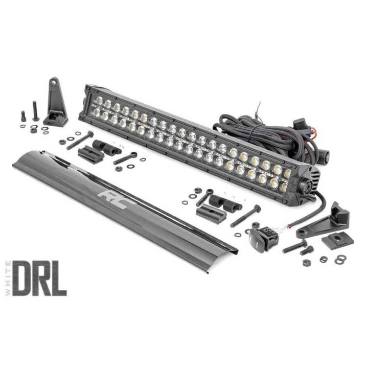 LED Light Bar 20 Inch Dual Row White DRL Spot/floot, Rough Country Black Series - EDK.ro