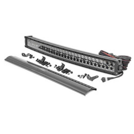 Bară LED 30 Inch cu Două Rânduri de Lumini Curbate DRL Albe Spot/flood, Rough Country Negru Series - EDK.ro
