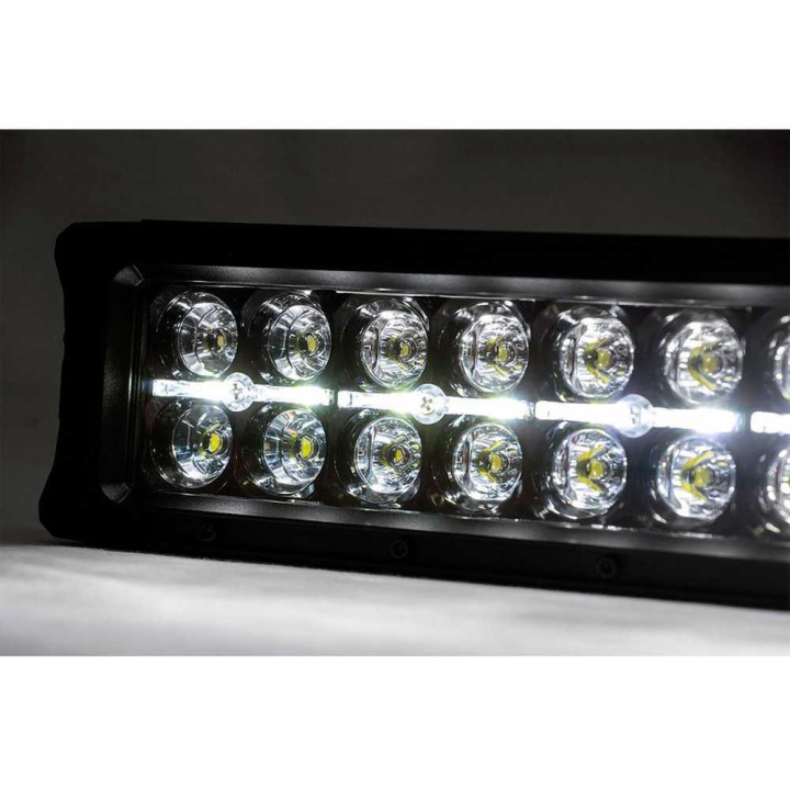Bară LED 30 Inch cu Două Rânduri de Lumini Curbate DRL Albe Spot/flood, Rough Country Negru Series - EDK.ro