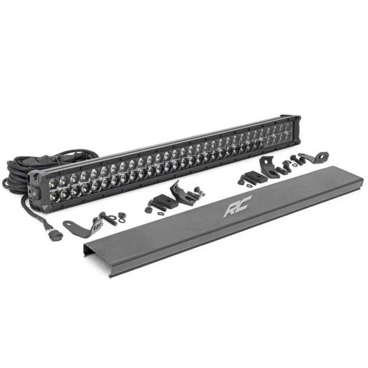 LED Light Bar 30 Inch Dual Row White DRL Spot/flood, Rough Country Black Series - EDK.ro