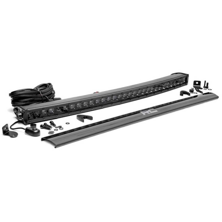 LED Light Bar 30 Inch Single Row Curved Spot, Rough Country Black Series - EDK.ro