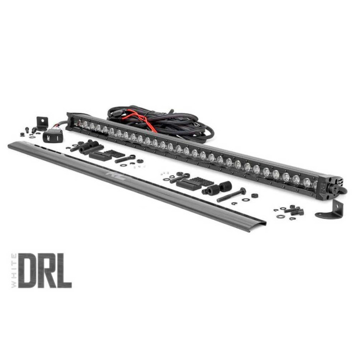 LED Light Bar 30 Inch Single Row White DRL Spot, Rough Country Black Series - EDK.ro