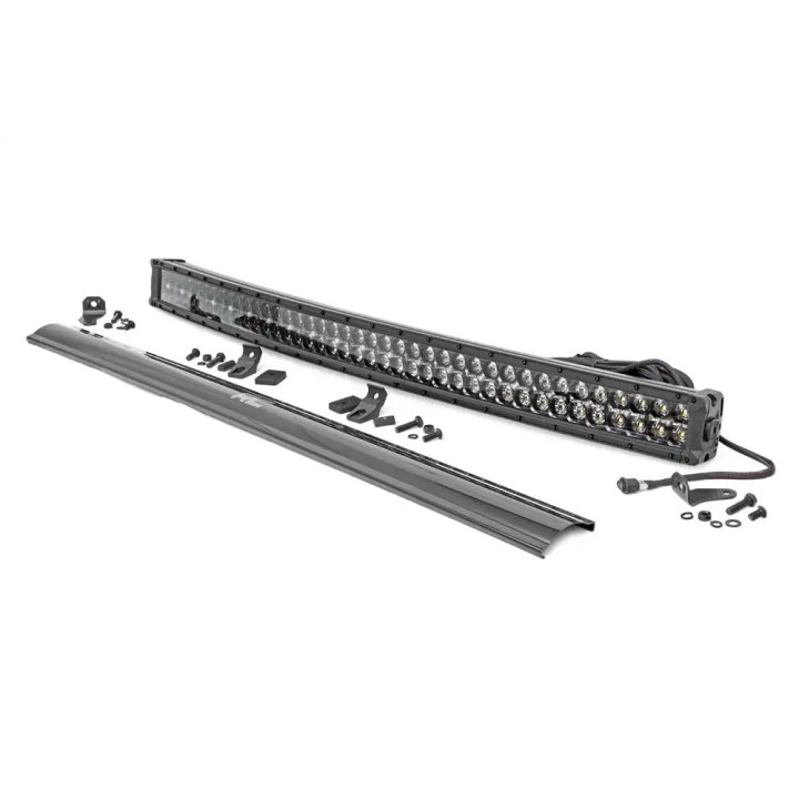 Bară LED 40 Inch cu Două Rânduri de Lumini Curbate DRL Albe Spot/flood, Rough Country Negru Series - EDK.ro
