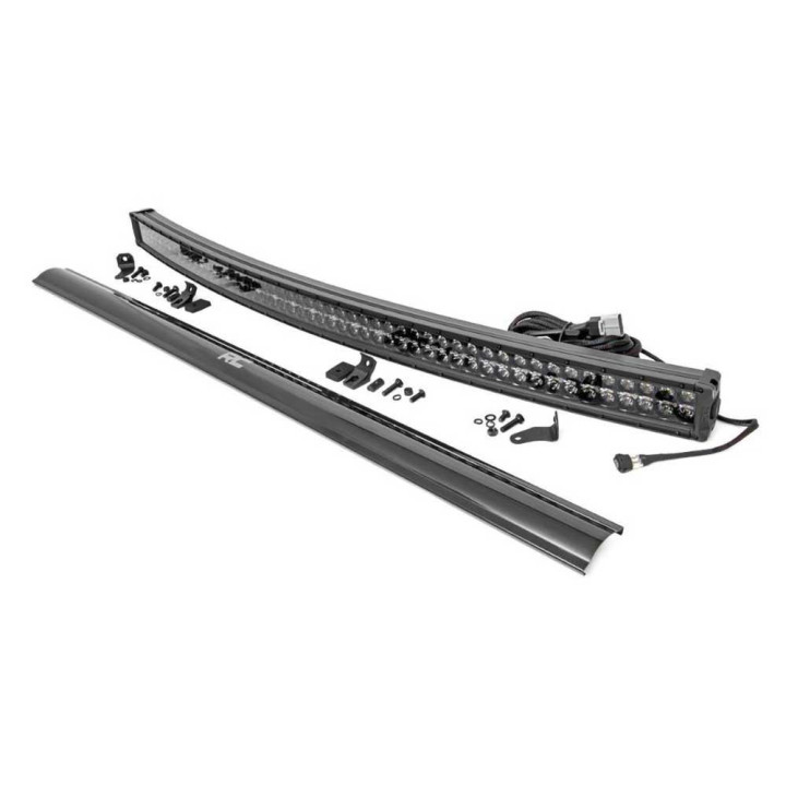 Bară LED de 54 Inch cu Două Rânduri de Lumini Curbate DRL Albe Spot/flood, Rough Country Negru Series - EDK.ro