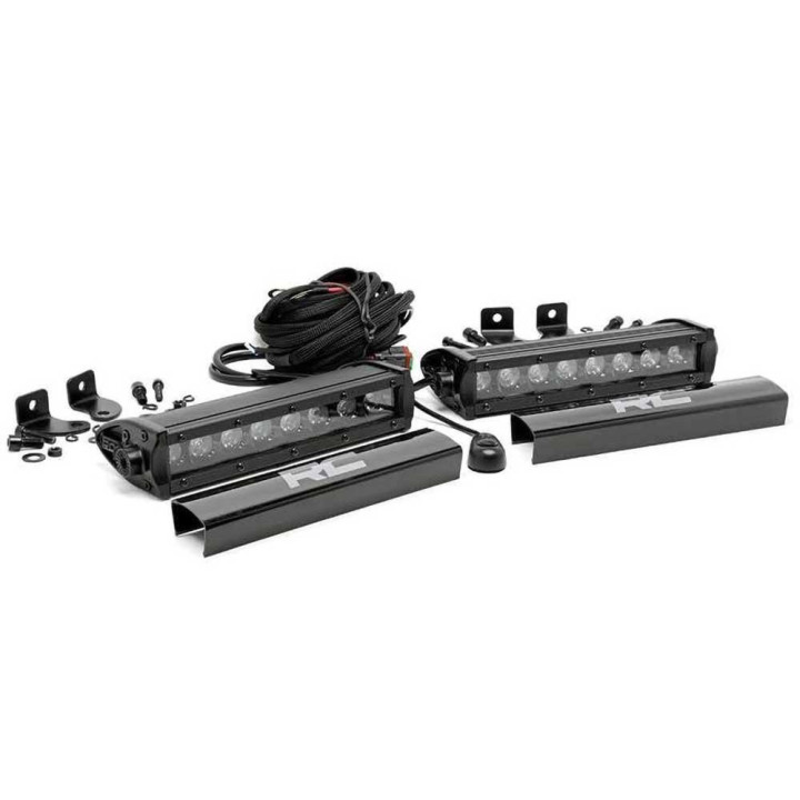 LED Light Bars 8 Inch Single Row Spot, Rough Country Black Series - EDK.ro