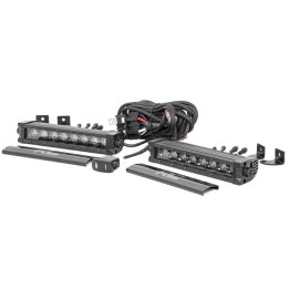 Bare Luminoase LED de 8 Inch cu un Singur Rând Spoturi DRL Albe, Rough Country Negru Series - EDK.ro