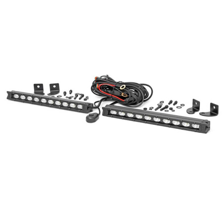 LED Light Bars 10 Inch Slim Flood, Rough Country Black Series - EDK.ro