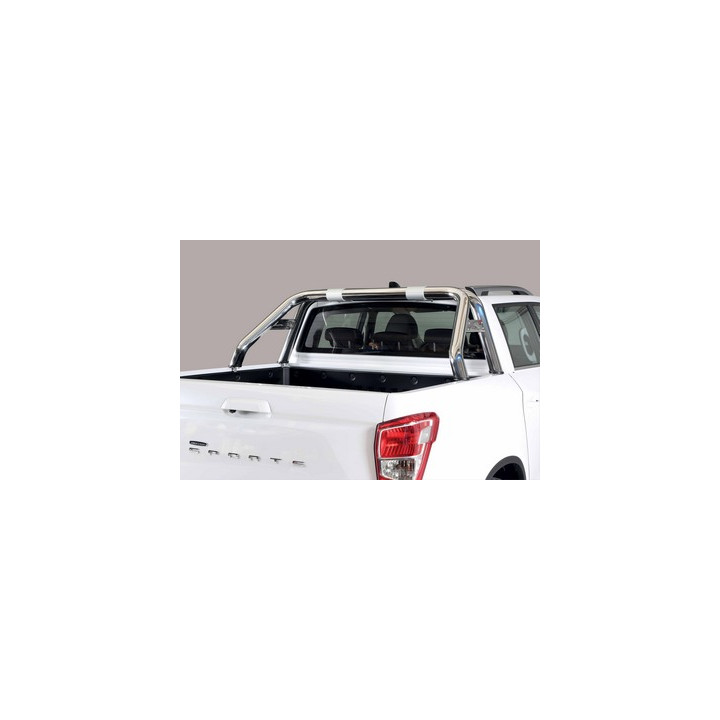 Rear Protection Bar, Misutonida 4x4 Rear Bumper, Color Silver, SsangYong Musso 2018 - Present - EDK.ro