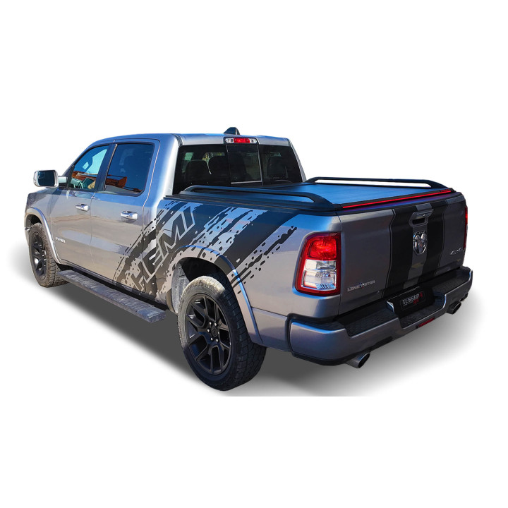Manual Roll Top Tonneau Bed Cover, Tessera 4x4 Roll+, Dodge RAM 1500 Bed Length 8.0 Feet 2009 - 2018 - EDK.ro