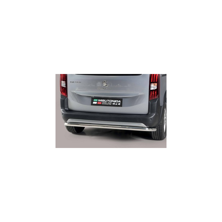 Rear Protection Bar, Misutonida 4x4 Rear Bumper, Color Silver, Peugeot Rifter 2018 - Present - EDK.ro