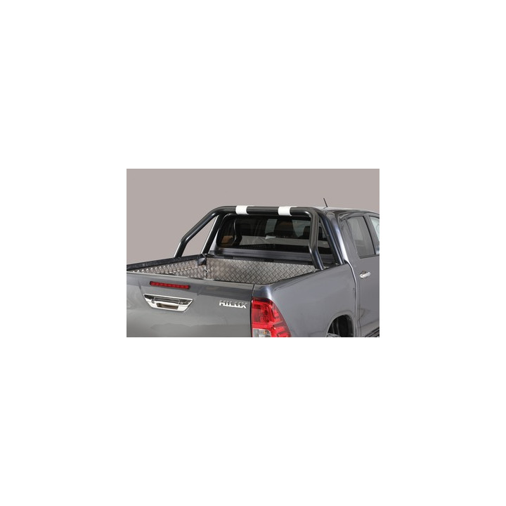 Rear Protection Bar, Misutonida 4x4 Rear Bumper, Color Silver, Toyota Hilux 2016 - Present - EDK.ro