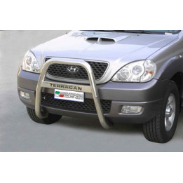 EC Homologated Bullbar, Misutonida 4x4 High Medium Bar, Color Silver, Hyundai Terracan - EDK.ro