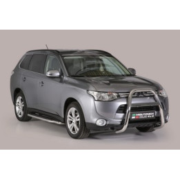 EC Homologated Bullbar, Misutonida 4x4 High Medium Bar, Color Silver, Mitsubishi Outlander - EDK.ro