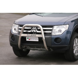 EC Homologated Bullbar, Misutonida 4x4 High Medium Bar, Color Black, Mitsubishi Pajero 2007 - 2014 - EDK.ro