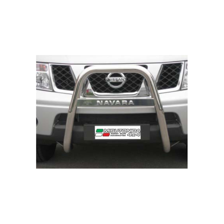 EC Homologated Bullbar, Misutonida 4x4 High Medium Bar, Color Silver, Nissan Navara 2005 - 2010 - EDK.ro