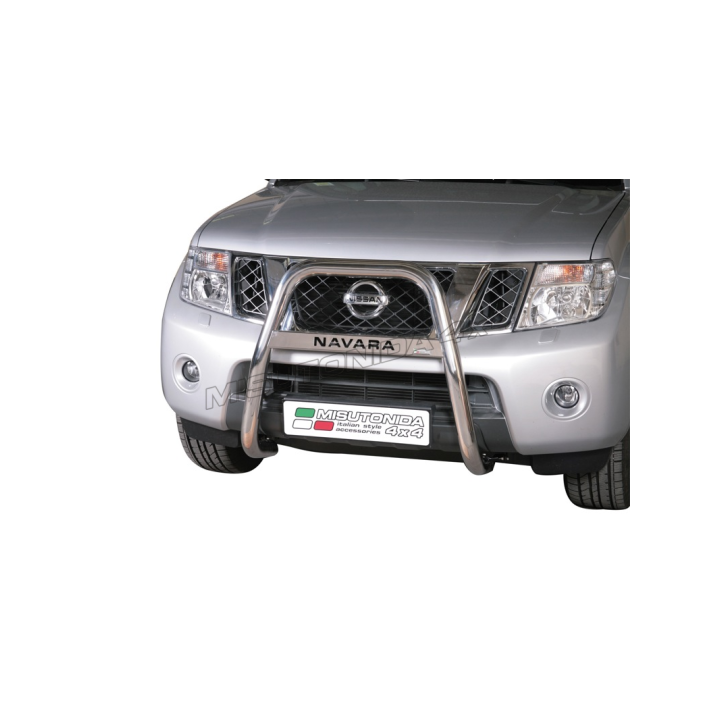 EC Homologated Bullbar, Misutonida 4x4 High Medium Bar, Color Silver, Nissan Navara 2010 - 2015 - EDK.ro