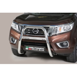 EC Homologated Bullbar, Misutonida 4x4 High Medium Bar, Color Silver, Nissan Navara 2016 - Present - EDK.ro