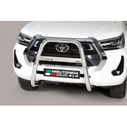 EC Homologated Bullbar, Misutonida 4x4 High Medium Bar, Color Silver, Toyota Hilux 2021 - Present - EDK.ro