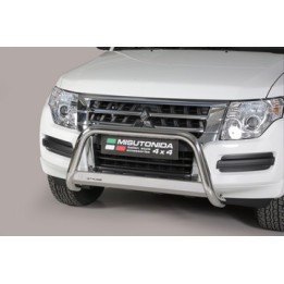 EC Homologated Bullbar, Misutonida 4x4 Medium Bar, Color Silver, Mitsubishi Pajero 2015 - Present - EDK.ro