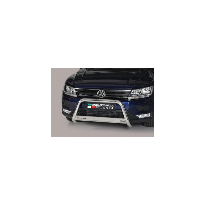 EC Homologated Bullbar, Misutonida 4x4 Medium Bar, Color Silver, Volkswagen Tiguan - EDK.ro