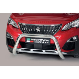 EC Homologated Bullbar, Misutonida 4x4 Super Bar, Color Silver, Peugeot 3008 - EDK.ro