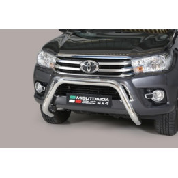 EC Homologated Bullbar, Misutonida 4x4 Super Bar, Color Silver, Toyota Hilux 2016 - 2020 - EDK.ro
